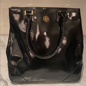 Tory Burch Black Patent Leather Tote
